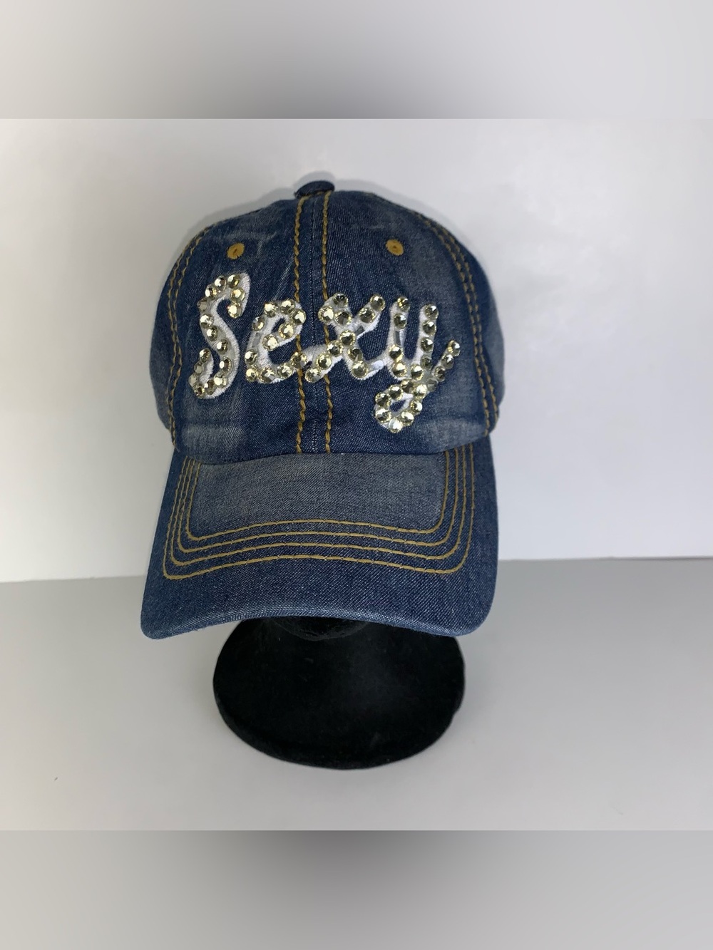 Hat Republic Sexy blue  Denim Fashion Baseball Cap Rhinestone Women’s Sport Hat